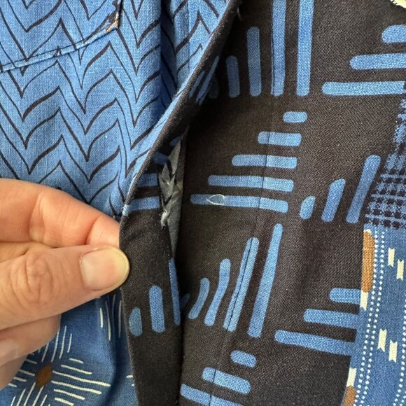 Roughrider By Circle Womens Sleeveless Patchwork Button-Up Vest Geometric Print - Picture 5 of 8